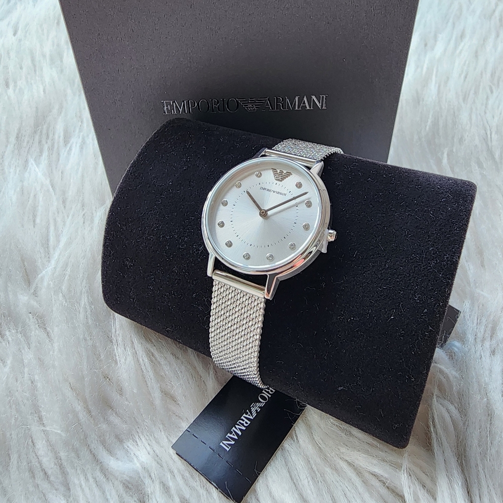 Emporio Armani Original Brand New Silver Women's Watch - Picture 6 of 13